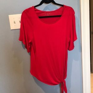 Loft Red Flowy Top